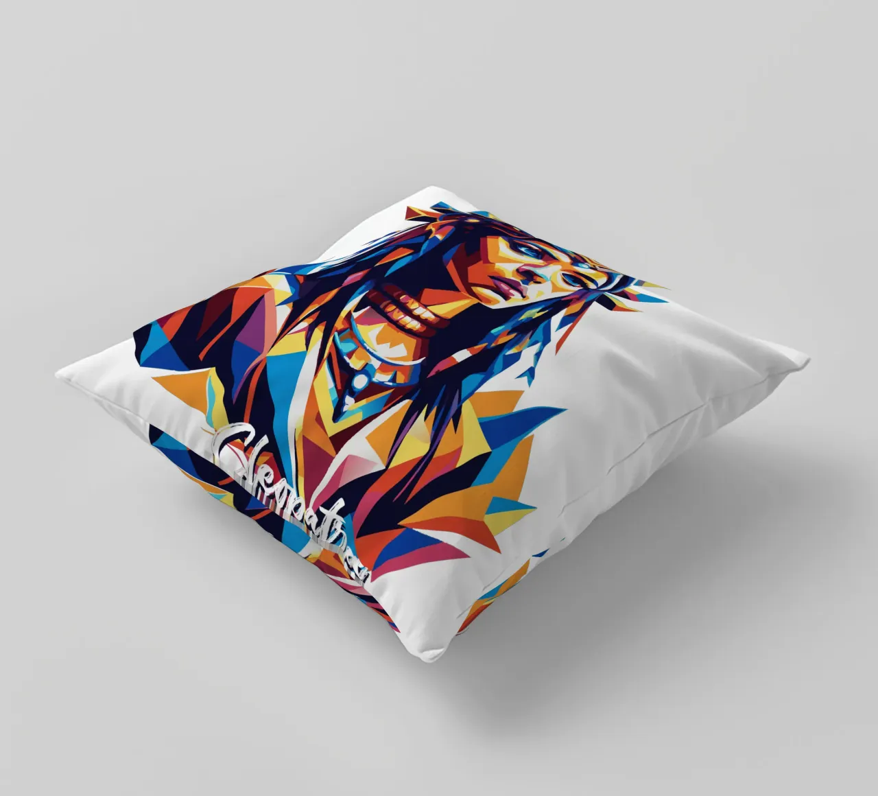 Cleopatra in WPAP Pop Art cuscino da vectorartnesia