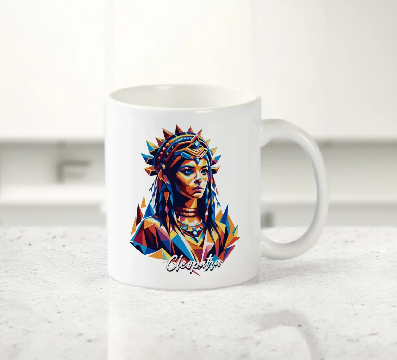 Cleopatra in WPAP Pop Art taza de cerámica de vectorartnesia