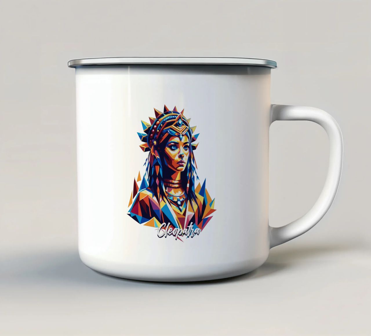 Cleopatra in WPAP Pop Art tazza in smalto da vectorartnesia