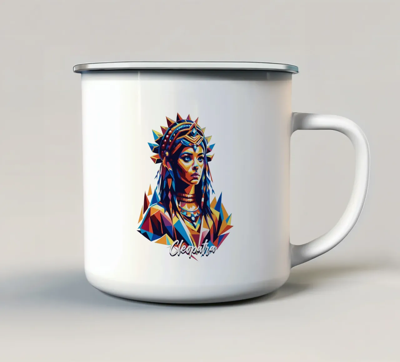 Cleopatra in WPAP Pop Art mug en émail de vectorartnesia