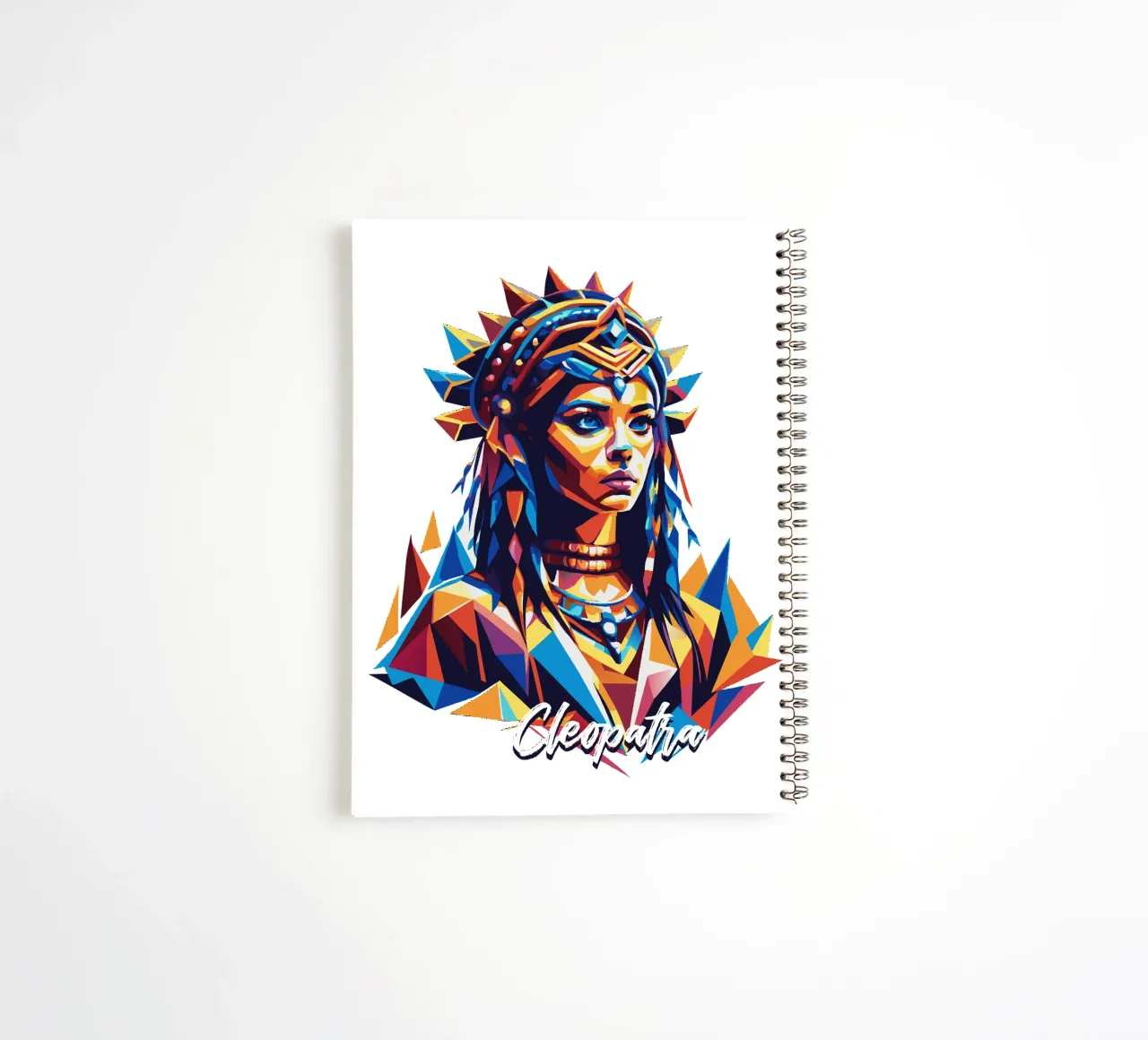 Cleopatra in WPAP Pop Art spiral notebook by vectorartnesia