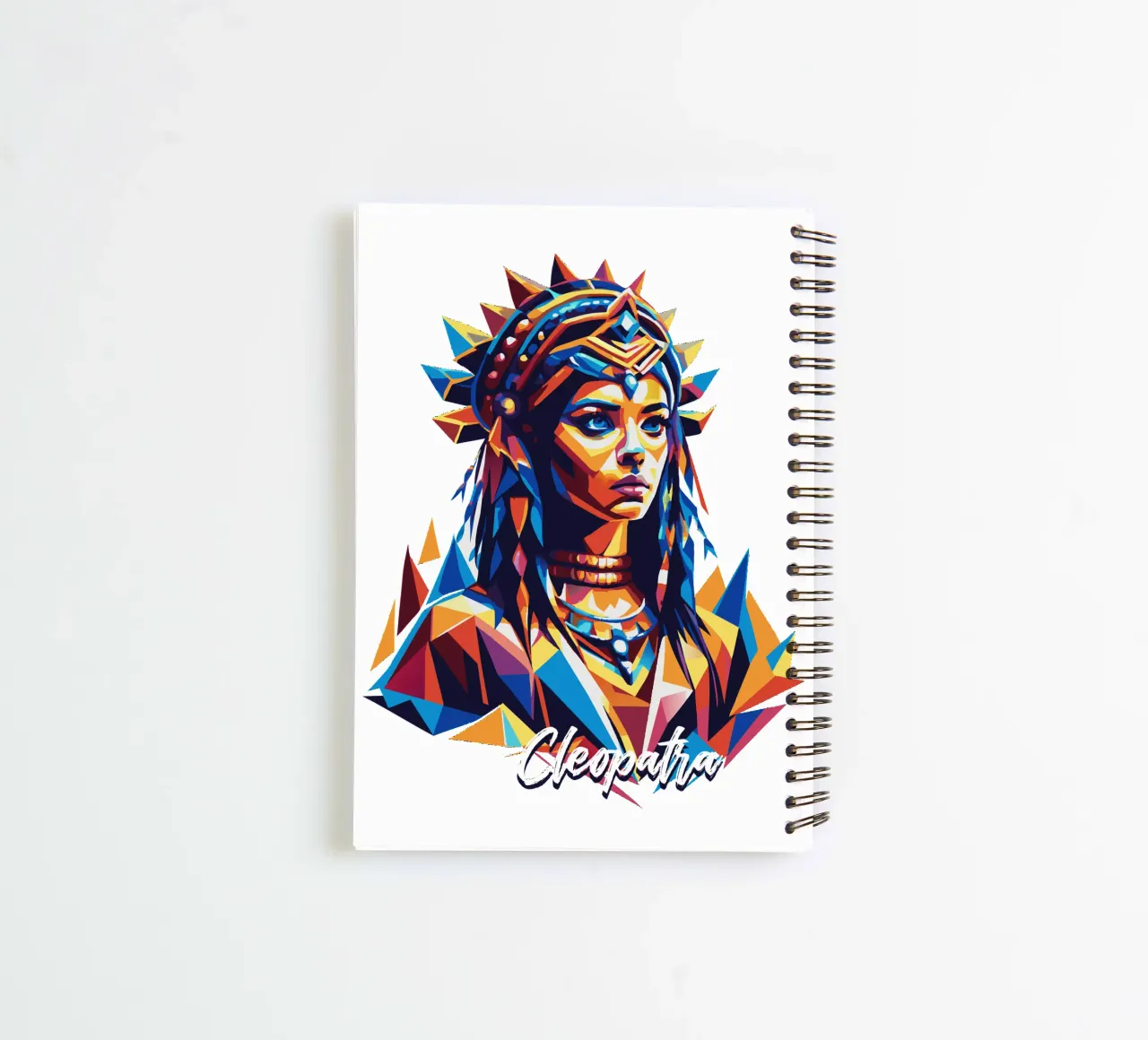 Cleopatra in WPAP Pop Art spiral notebook by vectorartnesia