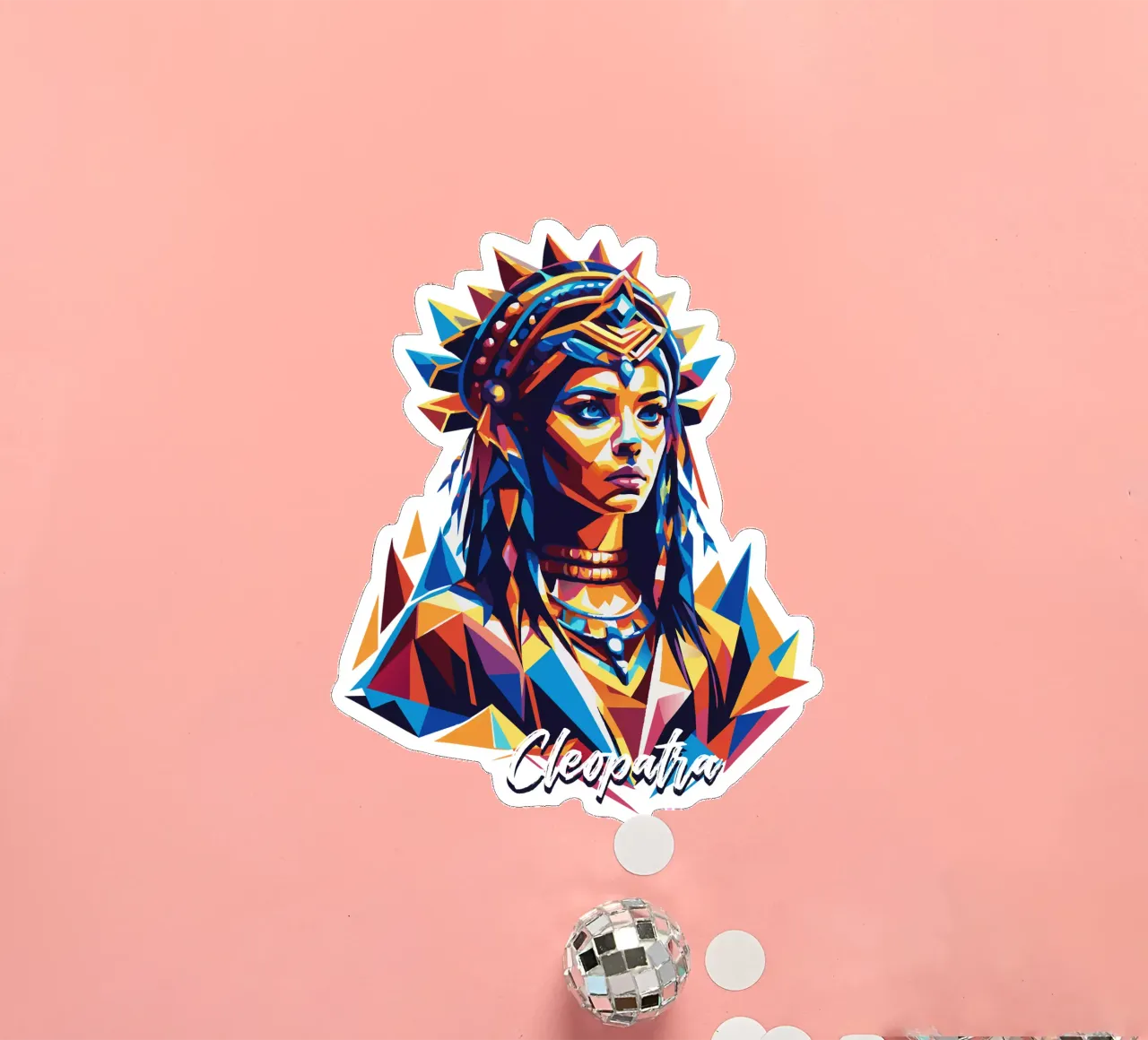 Cleopatra in WPAP Pop Art pegatina de vectorartnesia