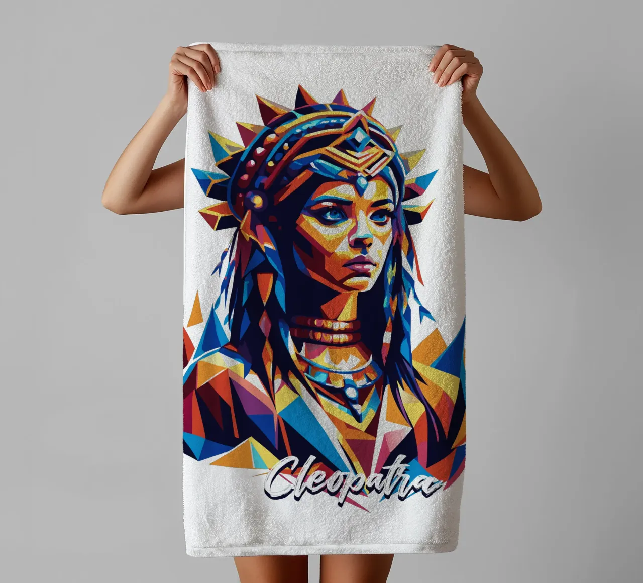 Cleopatra in WPAP Pop Art badhanddoek van vectorartnesia