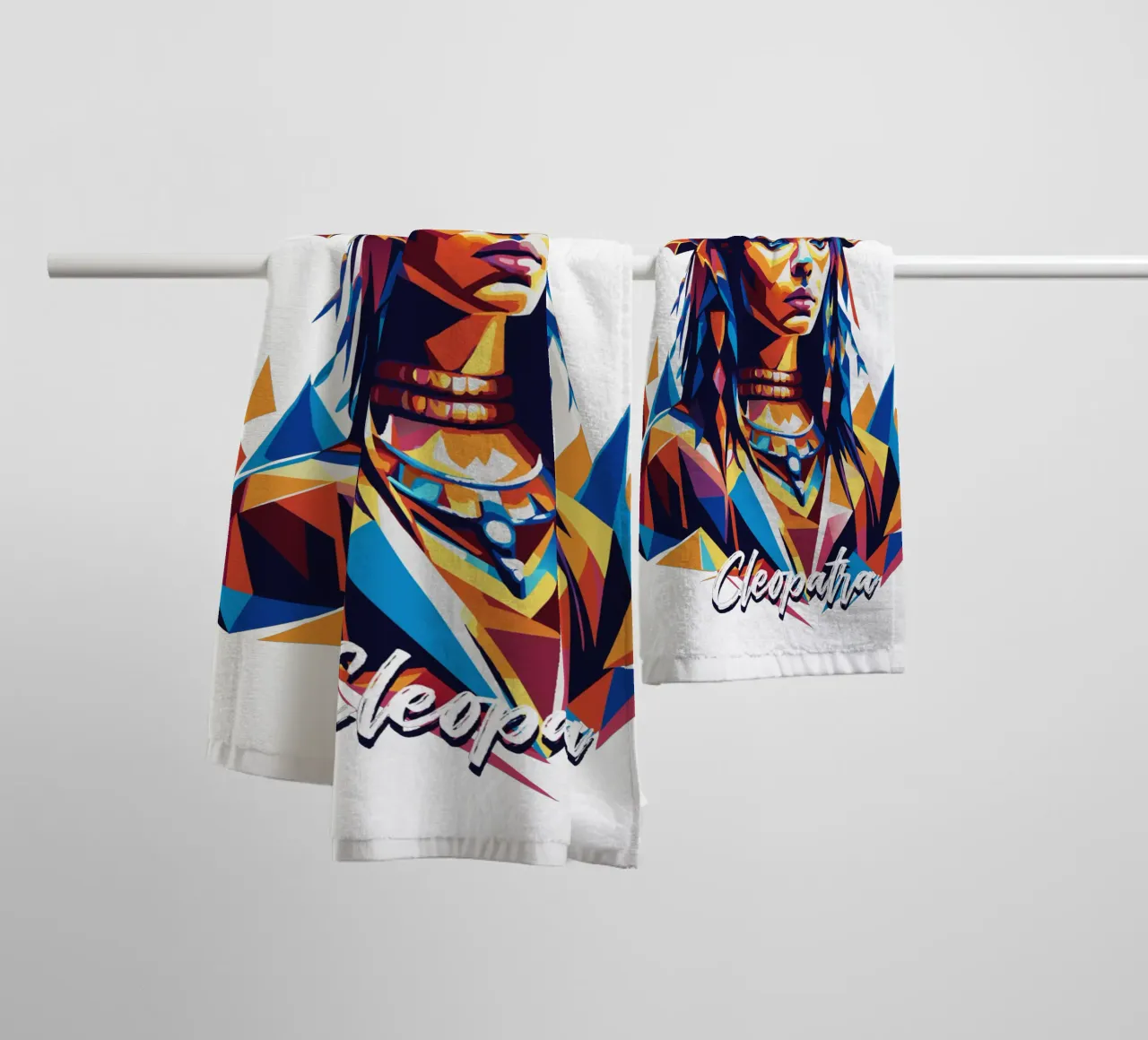 Cleopatra in WPAP Pop Art badhanddoek van vectorartnesia