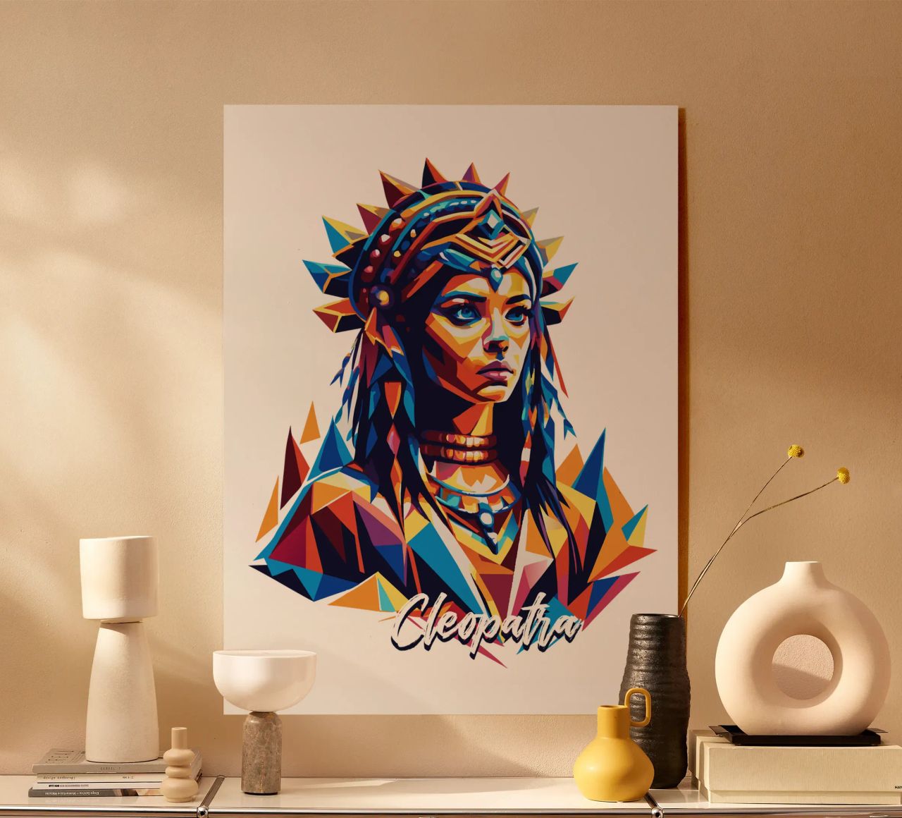 Cleopatra in WPAP Pop Art plexiglass da vectorartnesia
