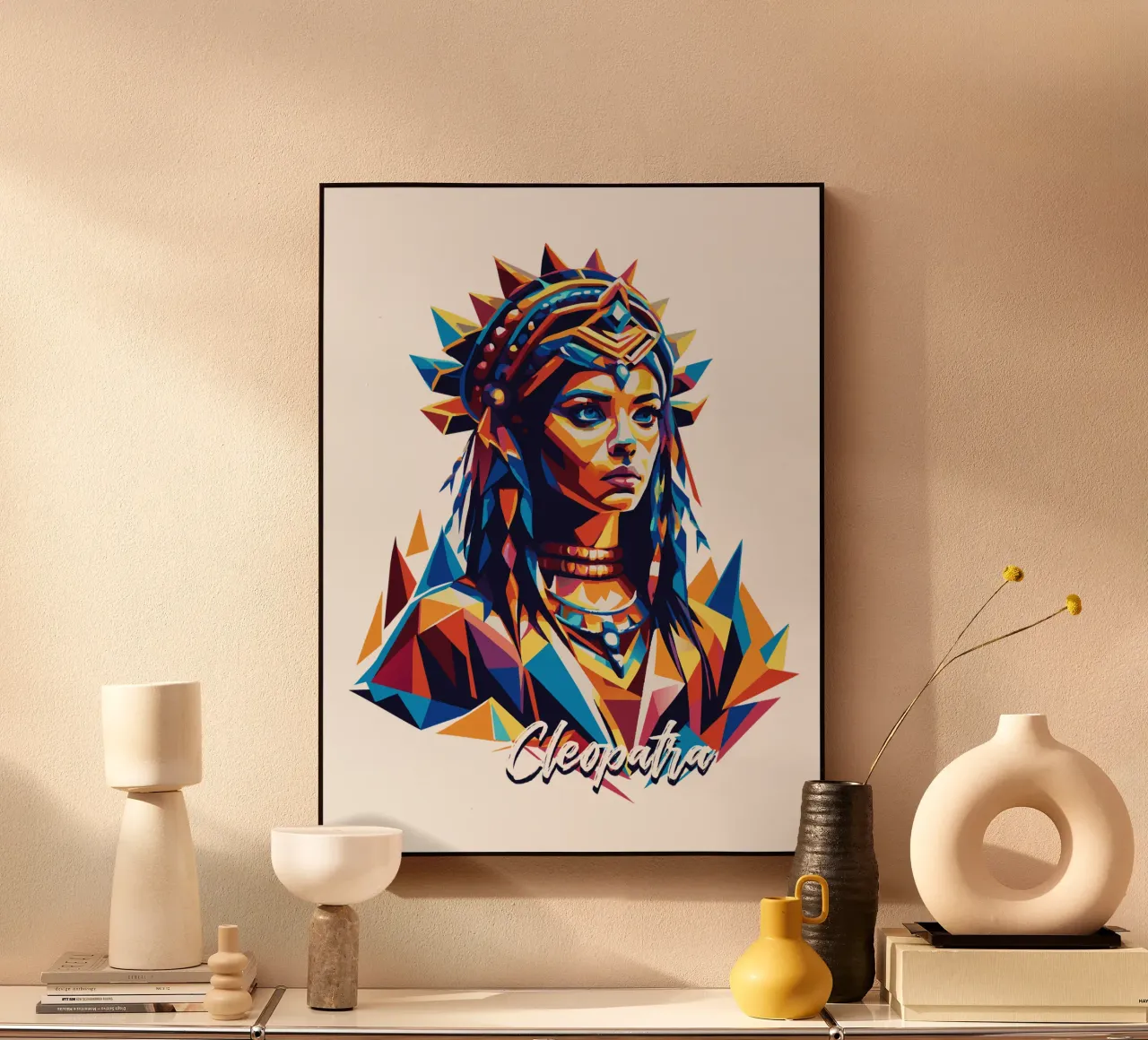 Cleopatra in WPAP Pop Art alluminio dibond da vectorartnesia