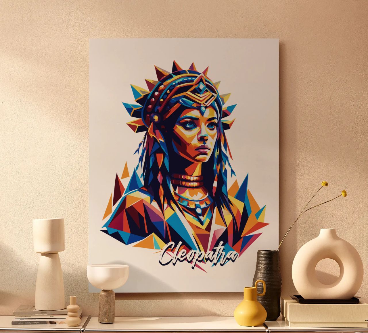 Cleopatra in WPAP Pop Art alluminio dibond da vectorartnesia