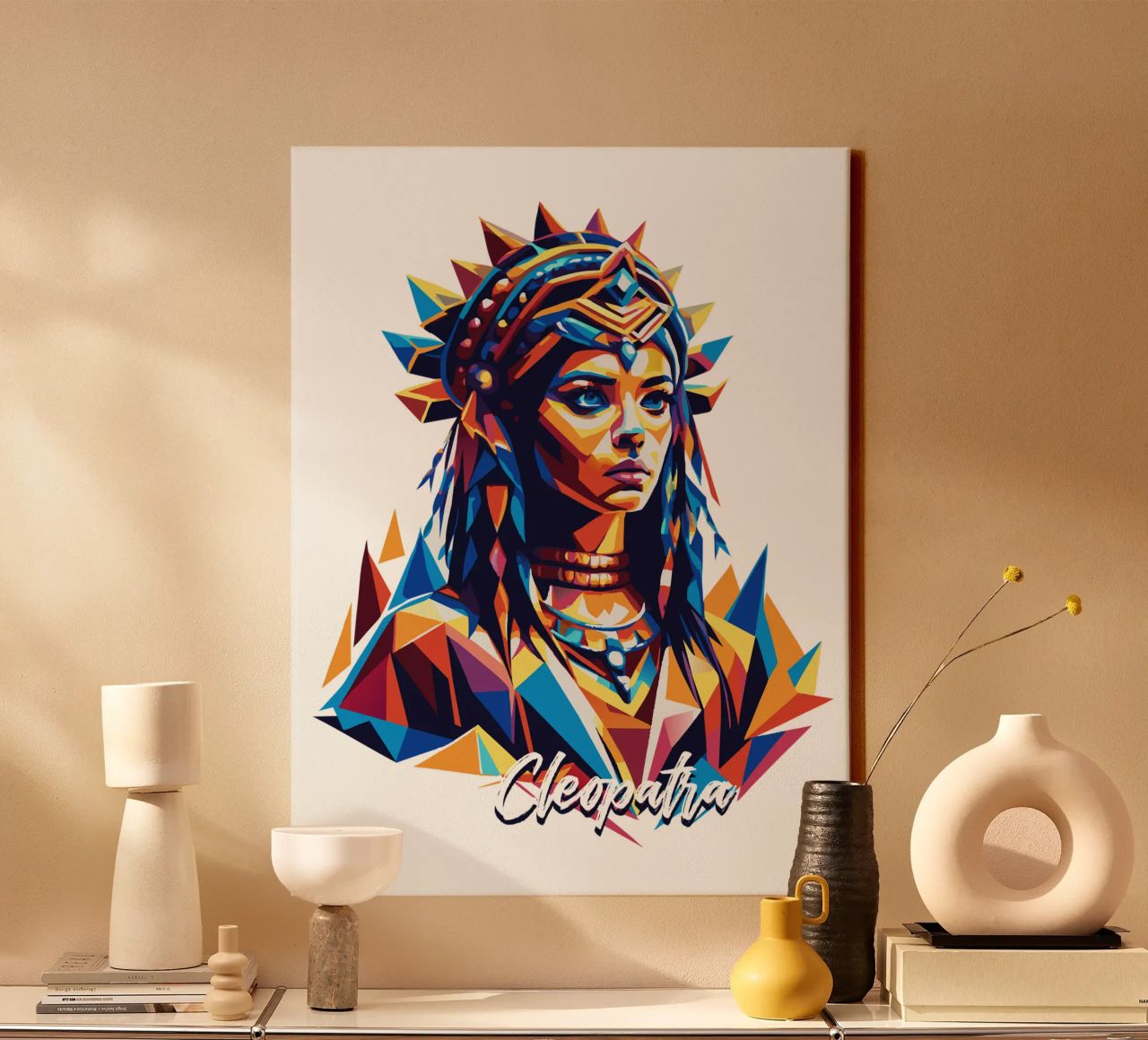 Cleopatra in WPAP Pop Art tela da vectorartnesia