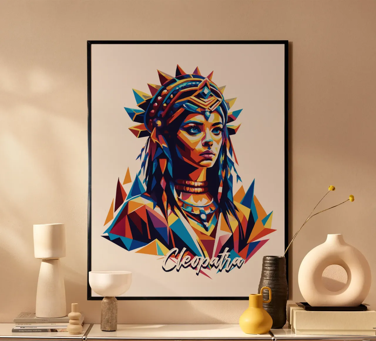 Cleopatra in WPAP Pop Art carta hahnemühle da vectorartnesia