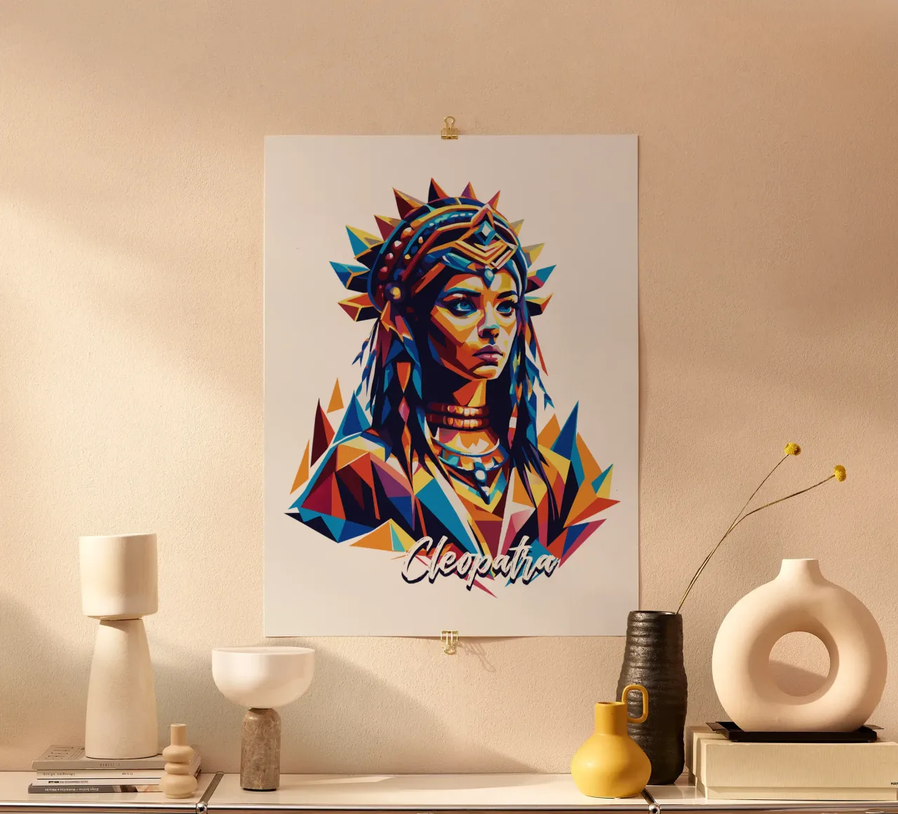 Cleopatra in WPAP Pop Art carta hahnemühle da vectorartnesia