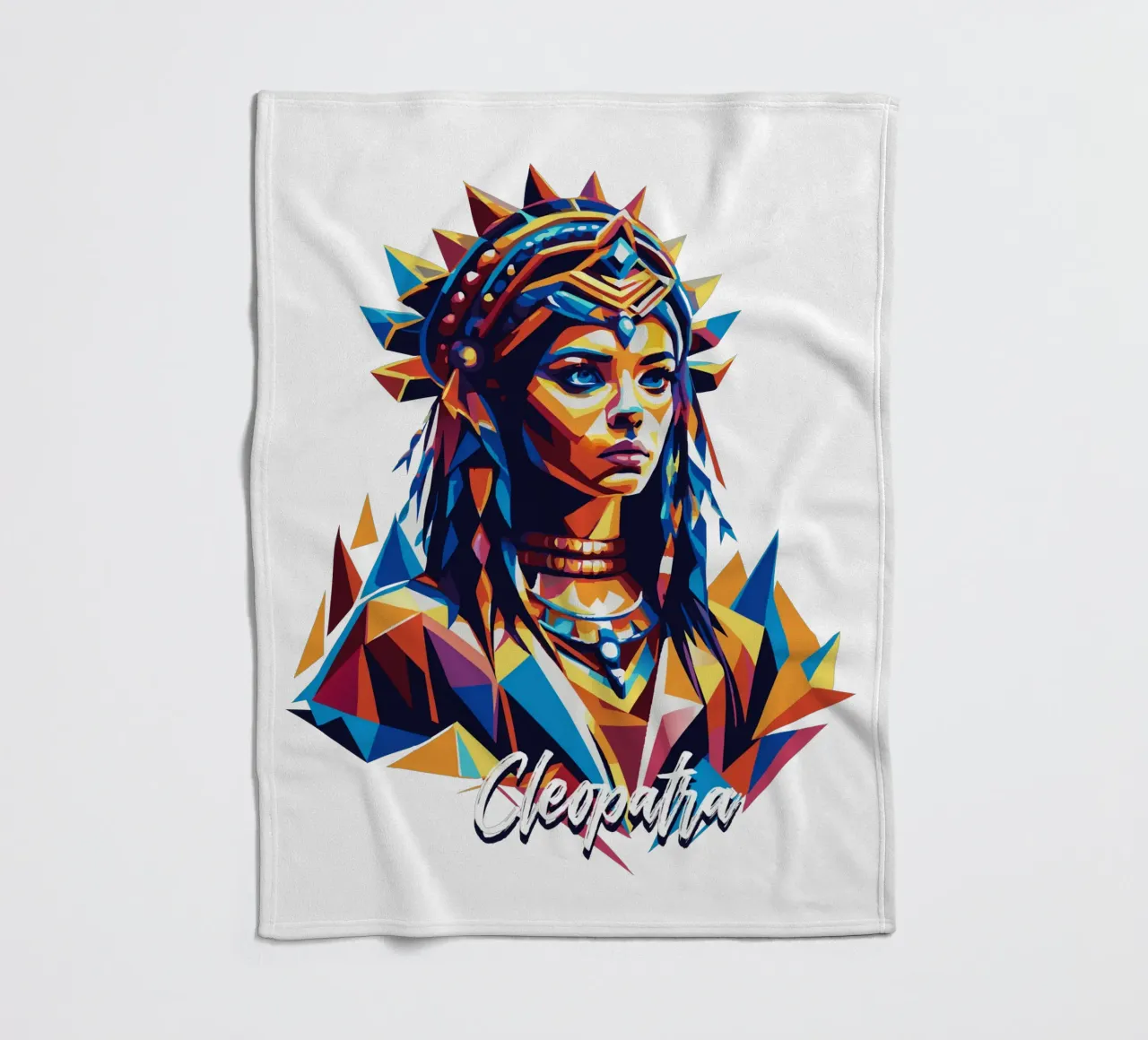 Cleopatra in WPAP Pop Art fleecedeken van vectorartnesia