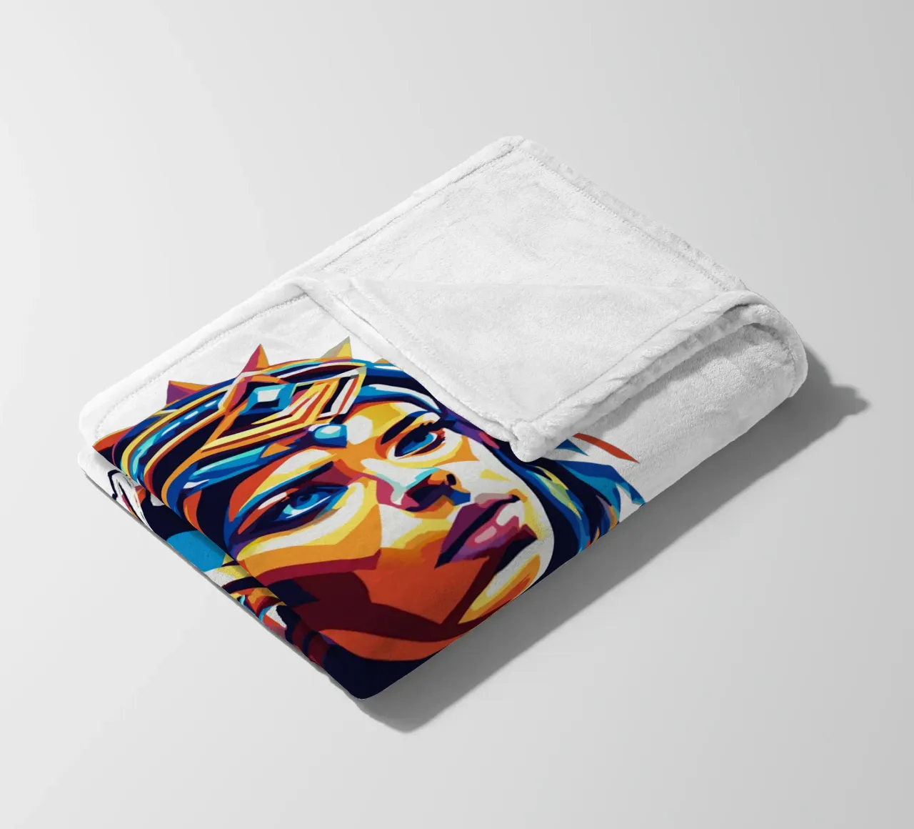 Cleopatra in WPAP Pop Art fleece blanket by vectorartnesia