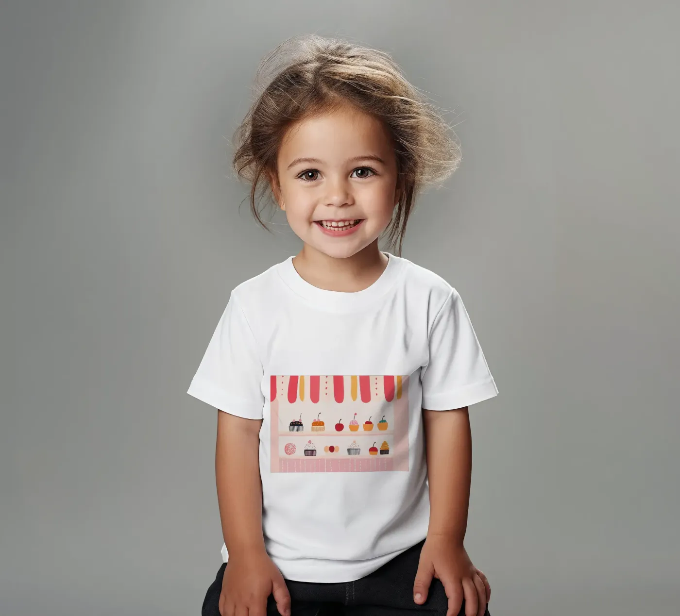 Cupcakewinkel kinder t-shirt van Little Art Lab
