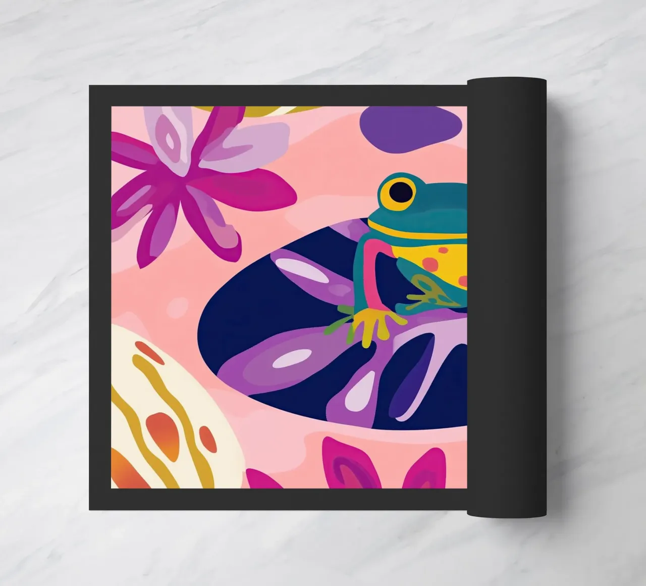 Colourful frog doormat by Little Art Lab
