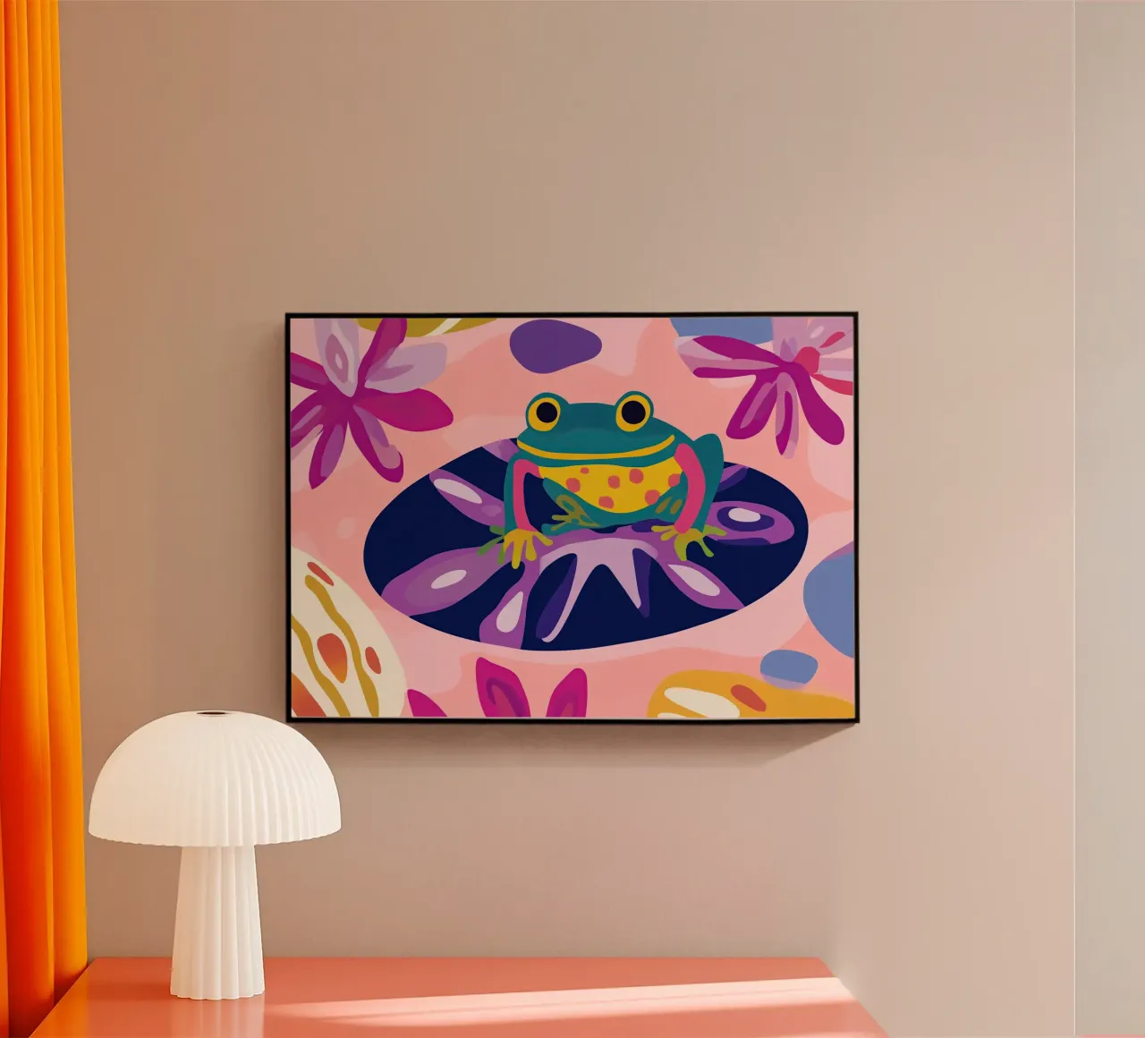 Colourful frog acryl van Little Art Lab