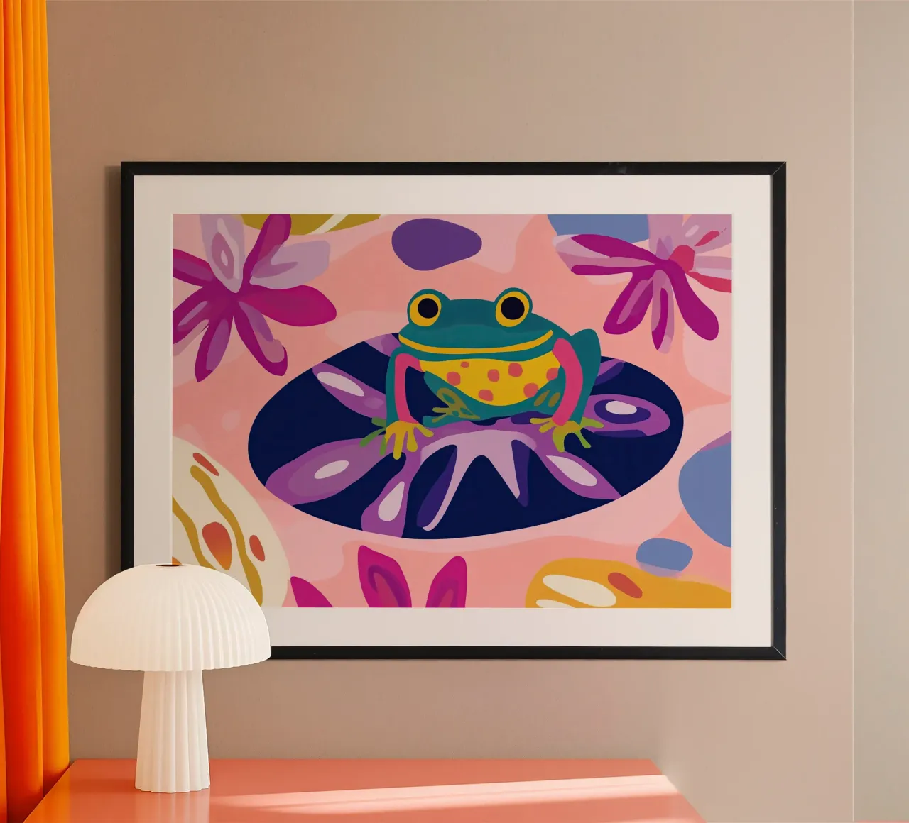 Colourful frog poster by Little Art Lab
