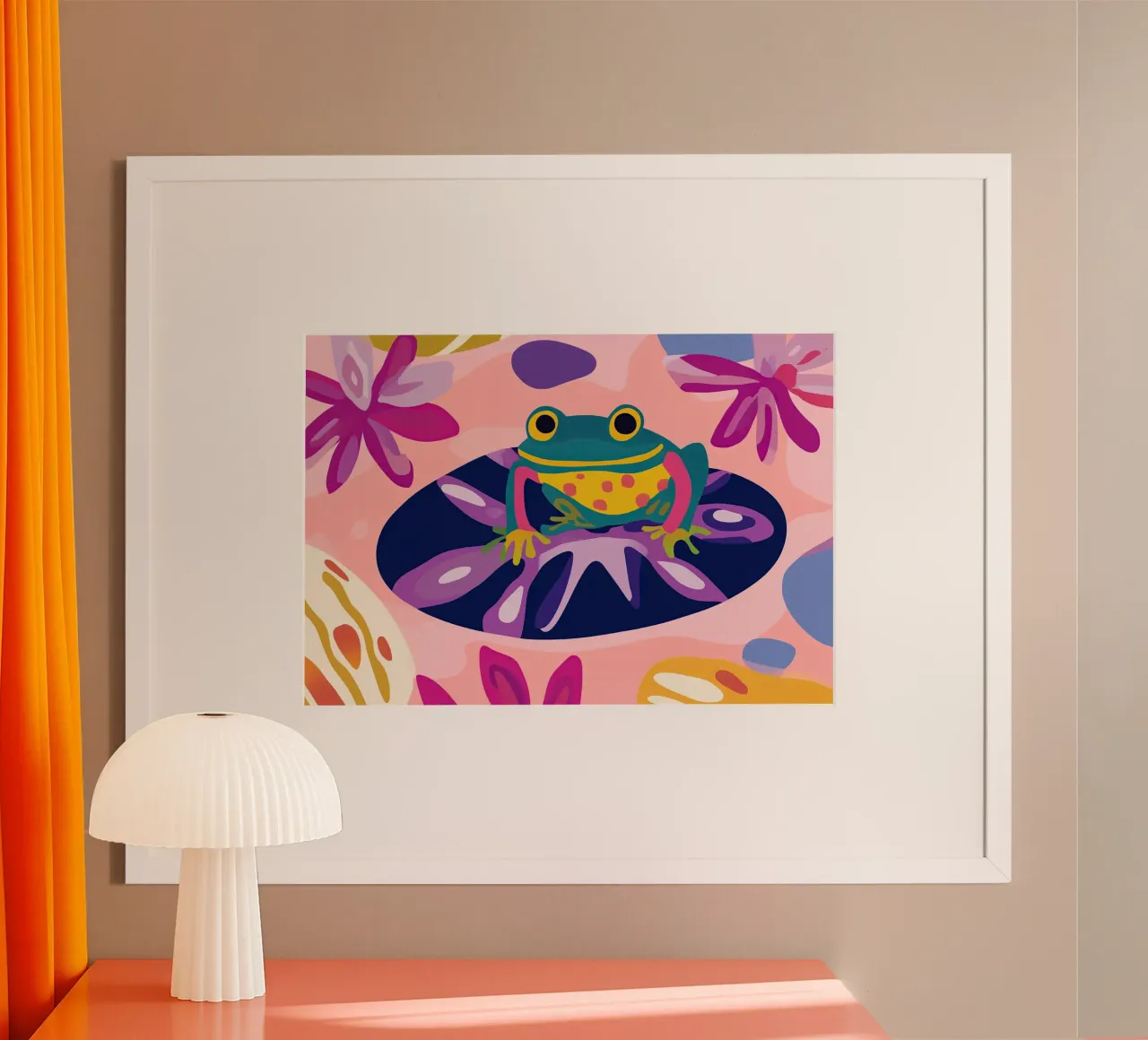 Colourful frog poster by Little Art Lab