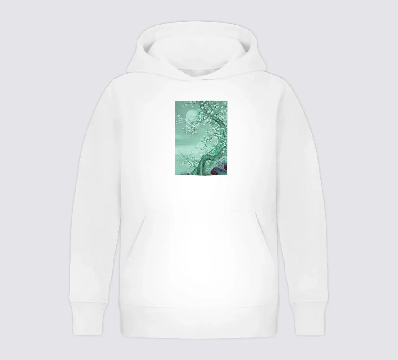 Moonlight Plum Blossom kids hoodie by Artistic-shop