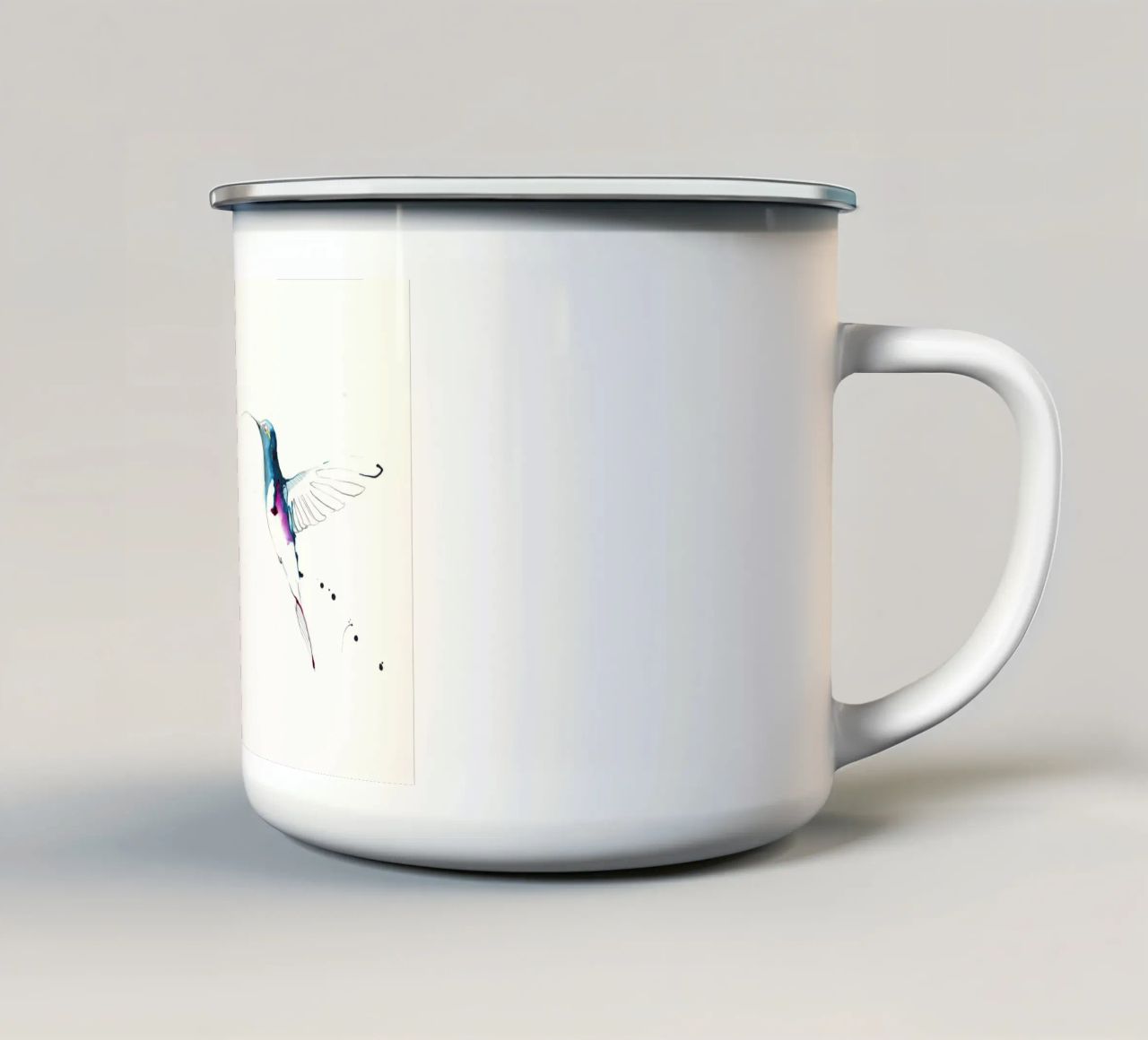 colibrì tazza in smalto da Petit Boom Prints