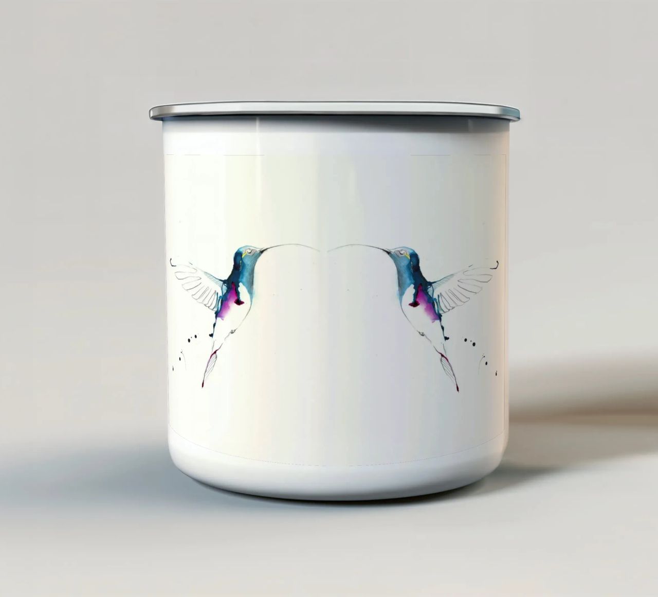 colibrì tazza in smalto da Petit Boom Prints