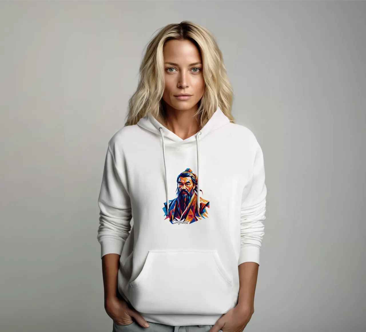 Confucius in WPAP Pop Art felpa con cappuccio da vectorartnesia