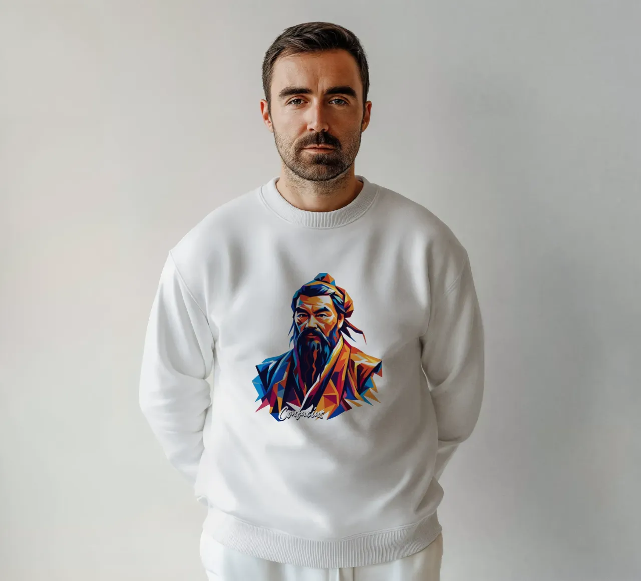 Confucius in WPAP Pop Art felpa da vectorartnesia