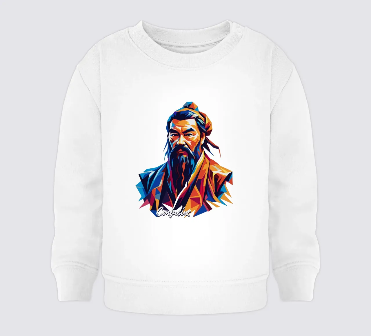 Confucius in WPAP Pop Art sudadera de bebé de vectorartnesia