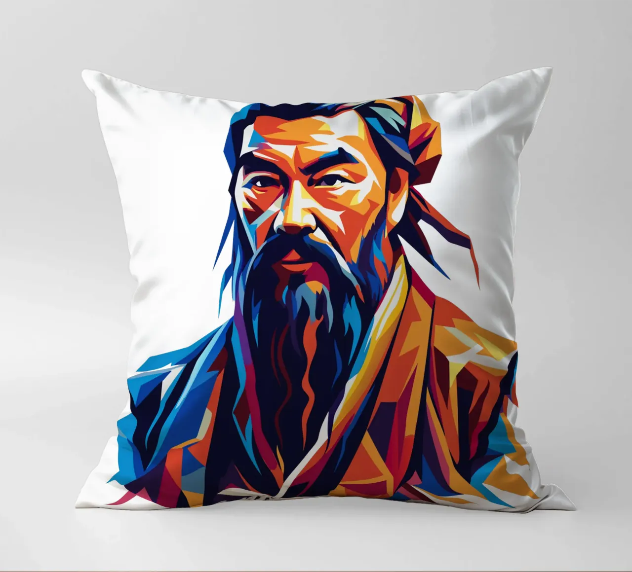 Confucius in WPAP Pop Art cuscino da vectorartnesia