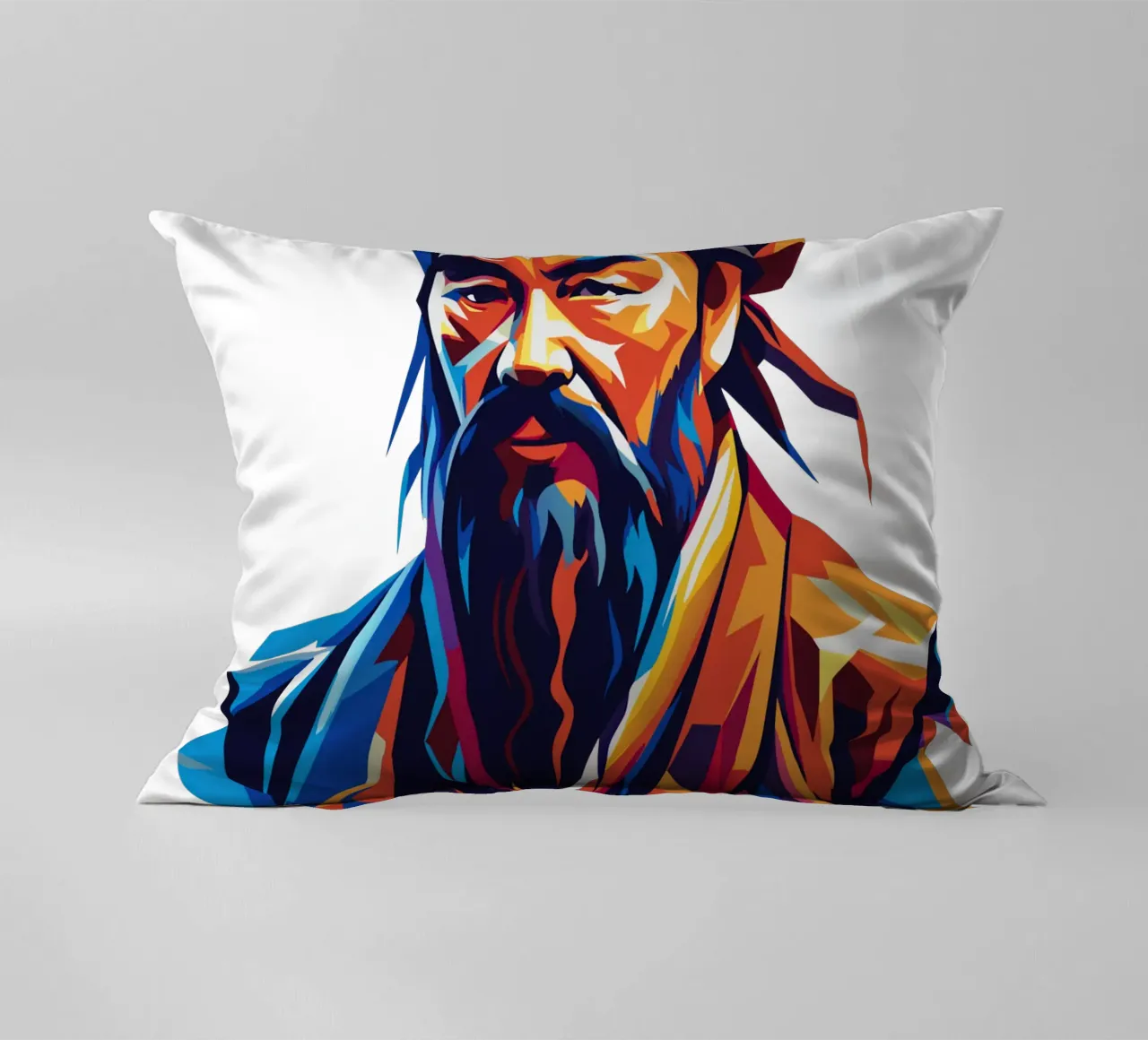 Confucius in WPAP Pop Art cuscino da vectorartnesia