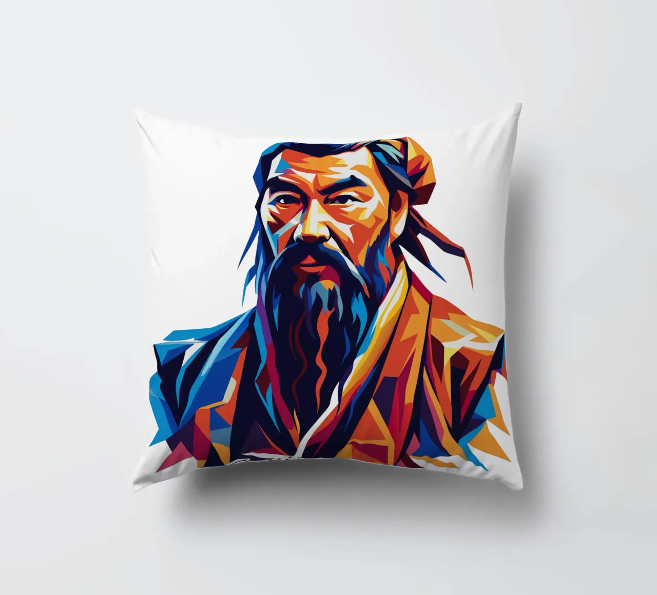 Confucius in WPAP Pop Art cuscino da vectorartnesia