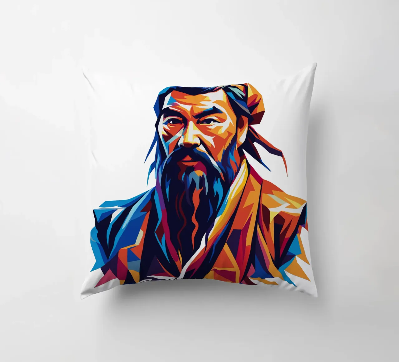 Confucius in WPAP Pop Art cuscino da vectorartnesia