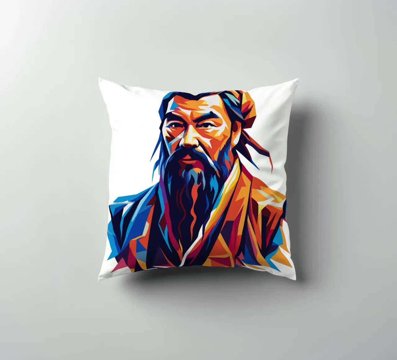 Confucius in WPAP Pop Art cuscino da vectorartnesia