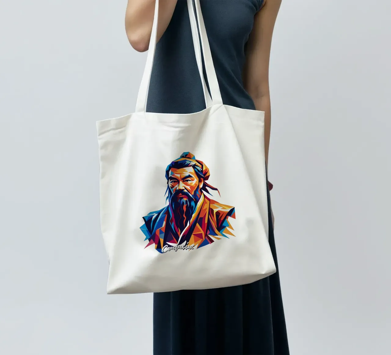Confucius in WPAP Pop Art borsa in juta da vectorartnesia