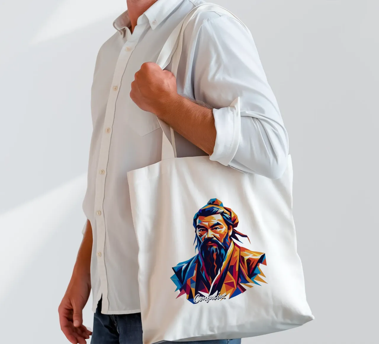 Confucius in WPAP Pop Art borsa in juta da vectorartnesia