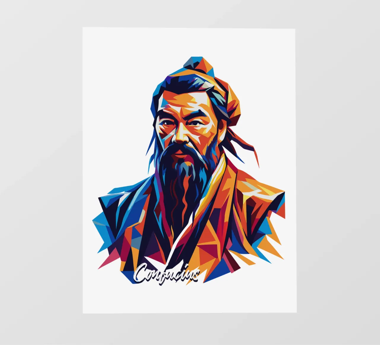 Confucius in WPAP Pop Art pellicola backlit da vectorartnesia