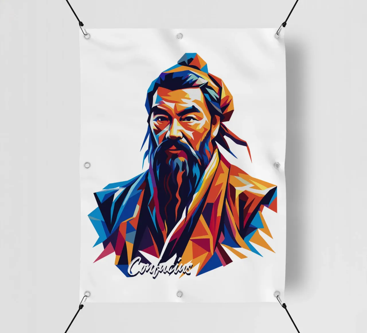 Confucius in WPAP Pop Art telo in pvc da vectorartnesia