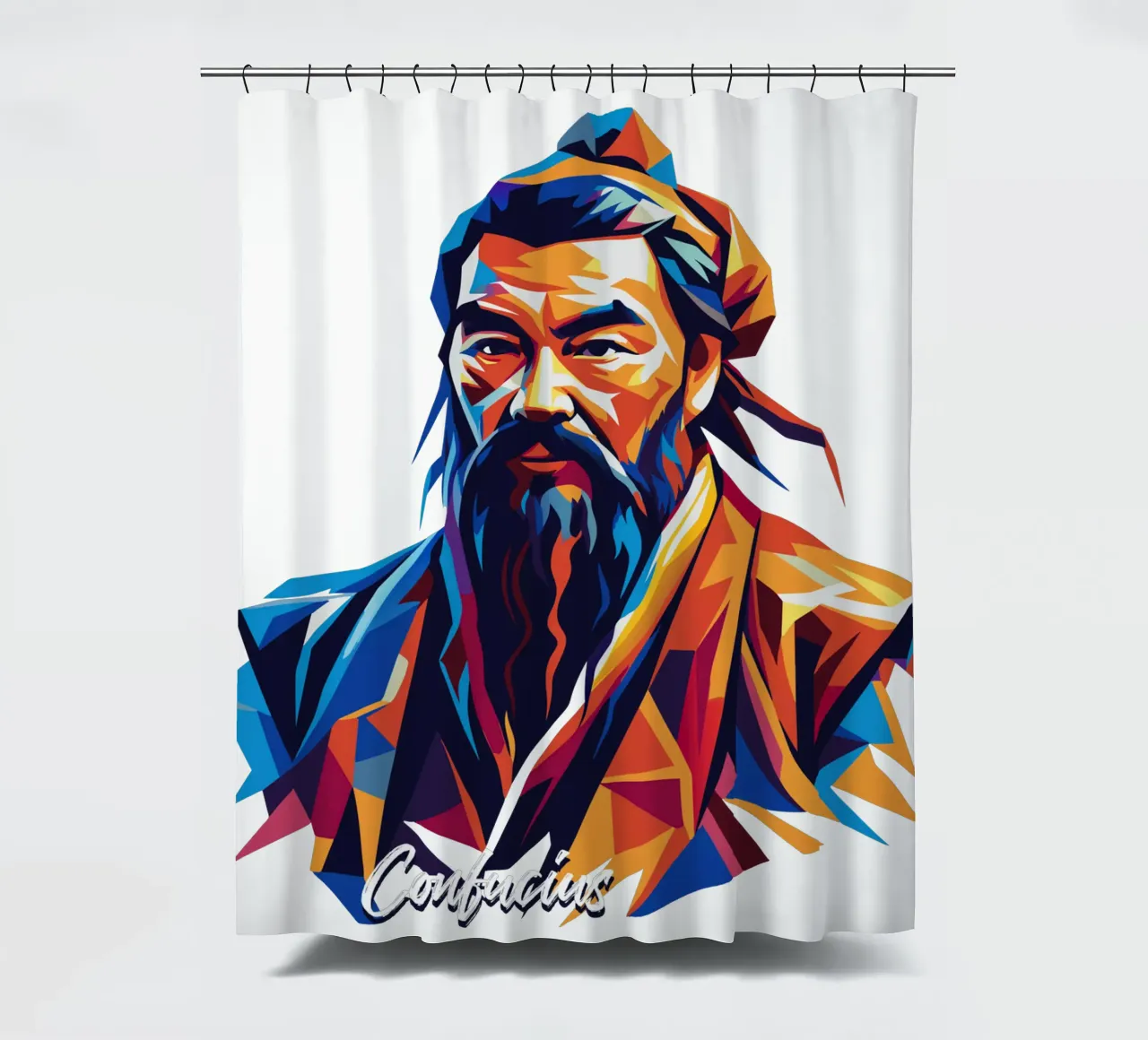 Confucius in WPAP Pop Art tenda da doccia da vectorartnesia