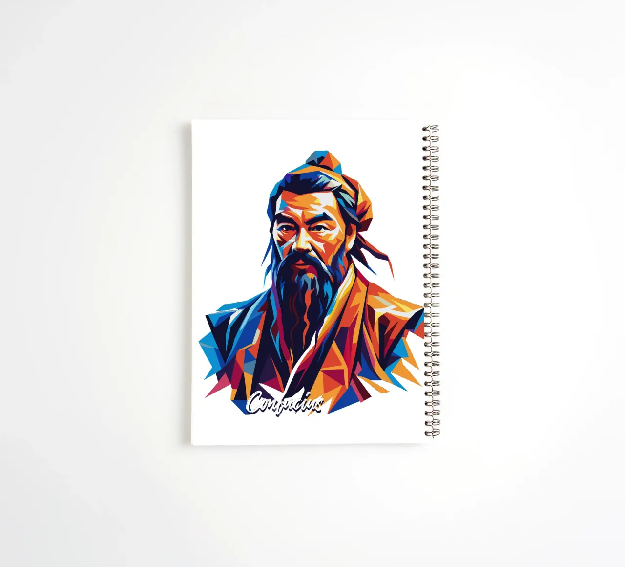 Confucius in WPAP Pop Art diario ad anelli da vectorartnesia
