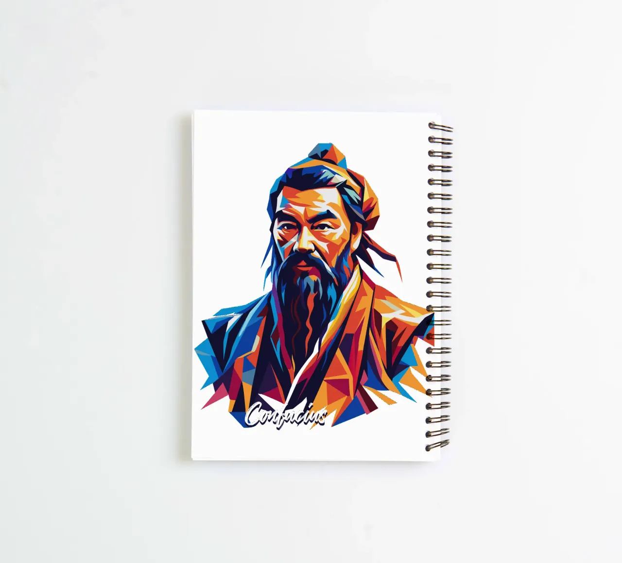 Confucius in WPAP Pop Art diario ad anelli da vectorartnesia