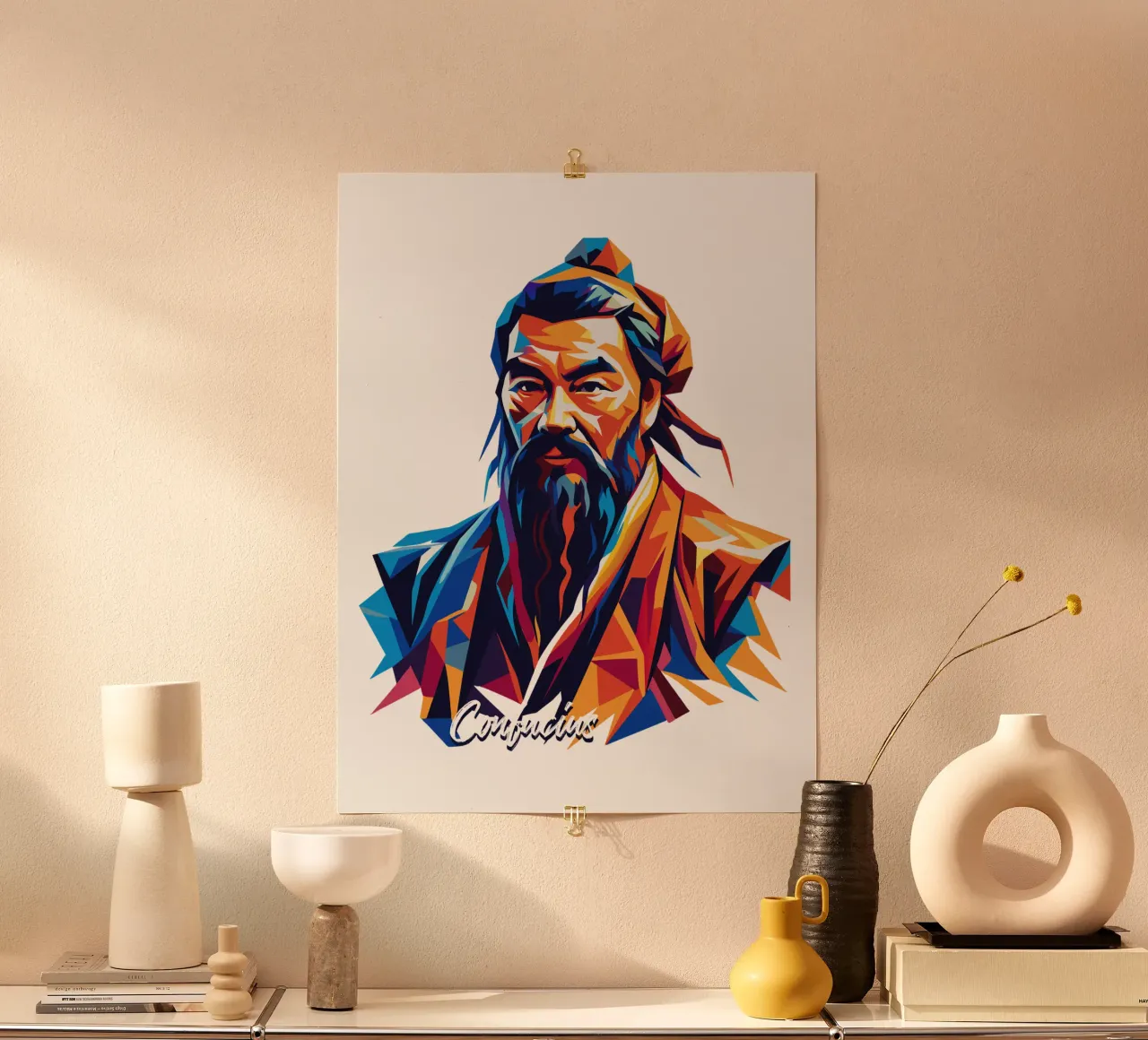 Confucius in WPAP Pop Art carta hahnemühle da vectorartnesia