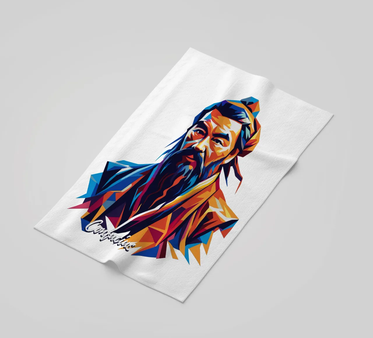 Confucius in WPAP Pop Art toalla de playa de vectorartnesia