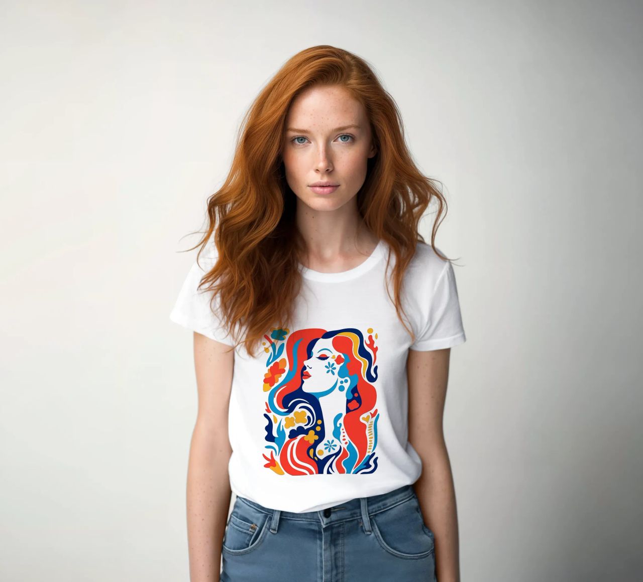 Abstract Matisse-inspired beauty women's fitted t-shirt by Autofocus