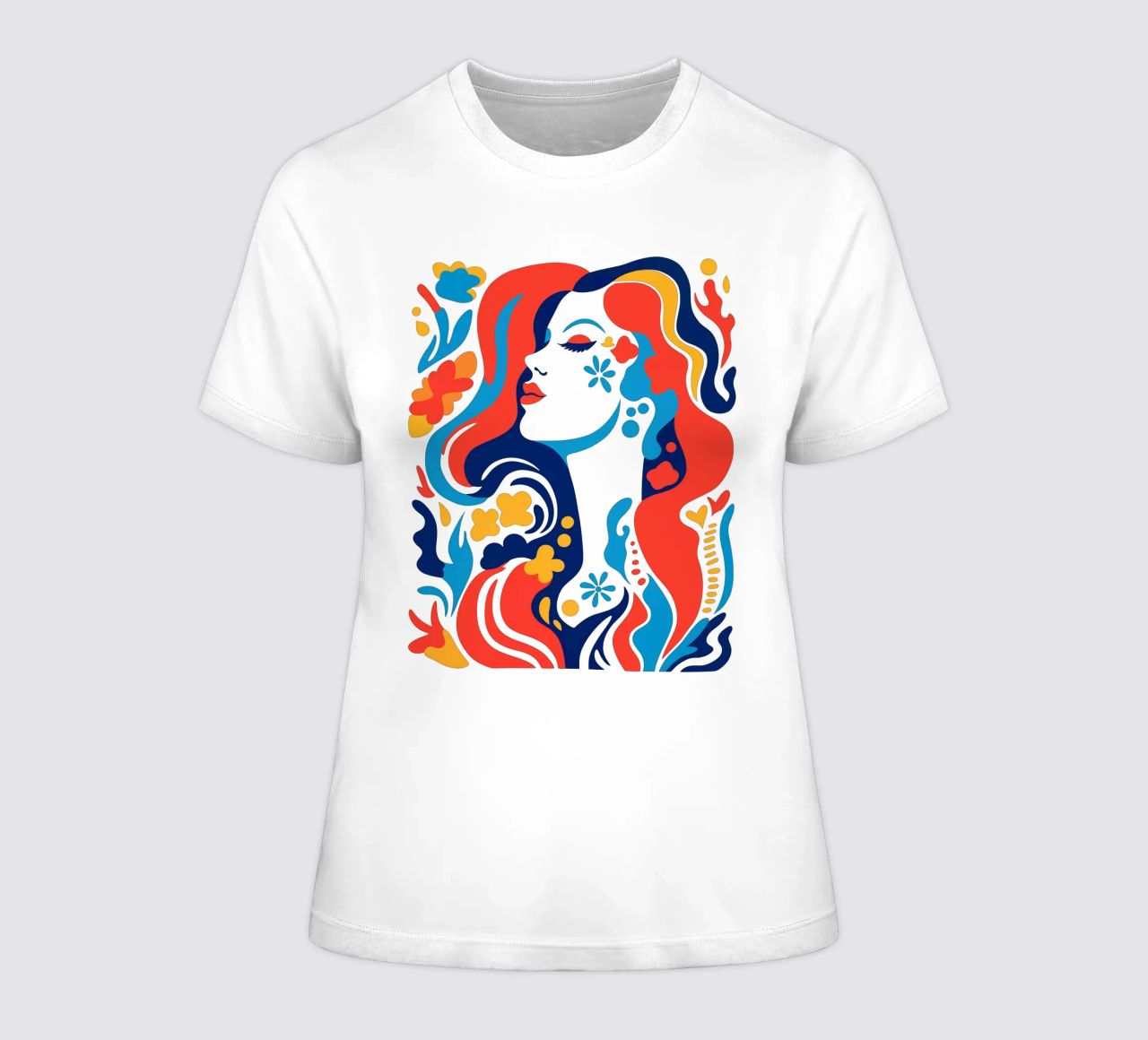 Abstract Matisse-inspired beauty women's fitted t-shirt by Autofocus