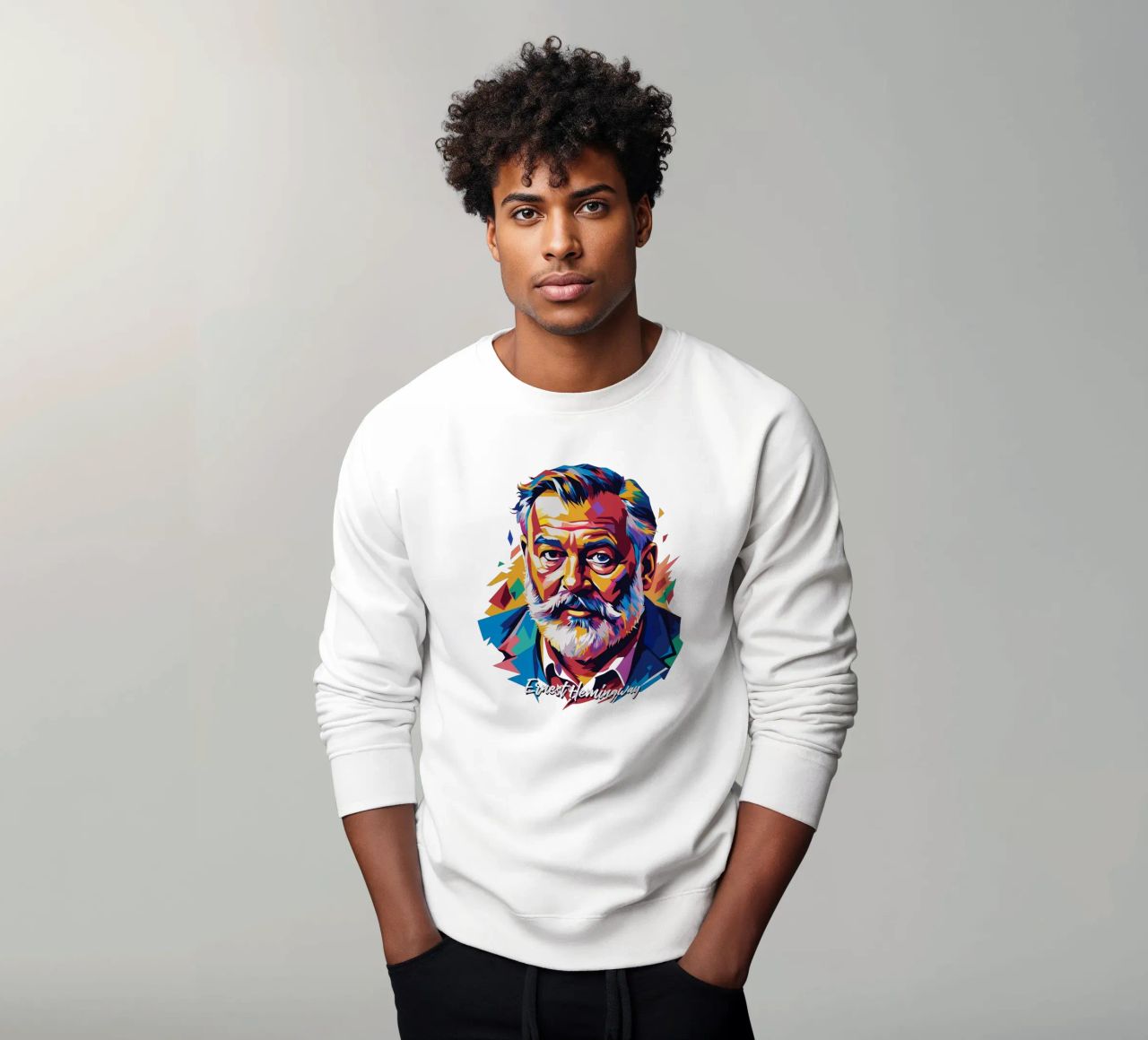 Ernest Hemingway in WPAP Pop Art felpa da vectorartnesia