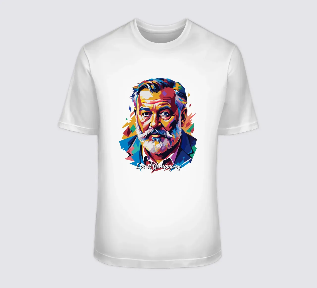Ernest Hemingway in WPAP Pop Art t-shirt da vectorartnesia