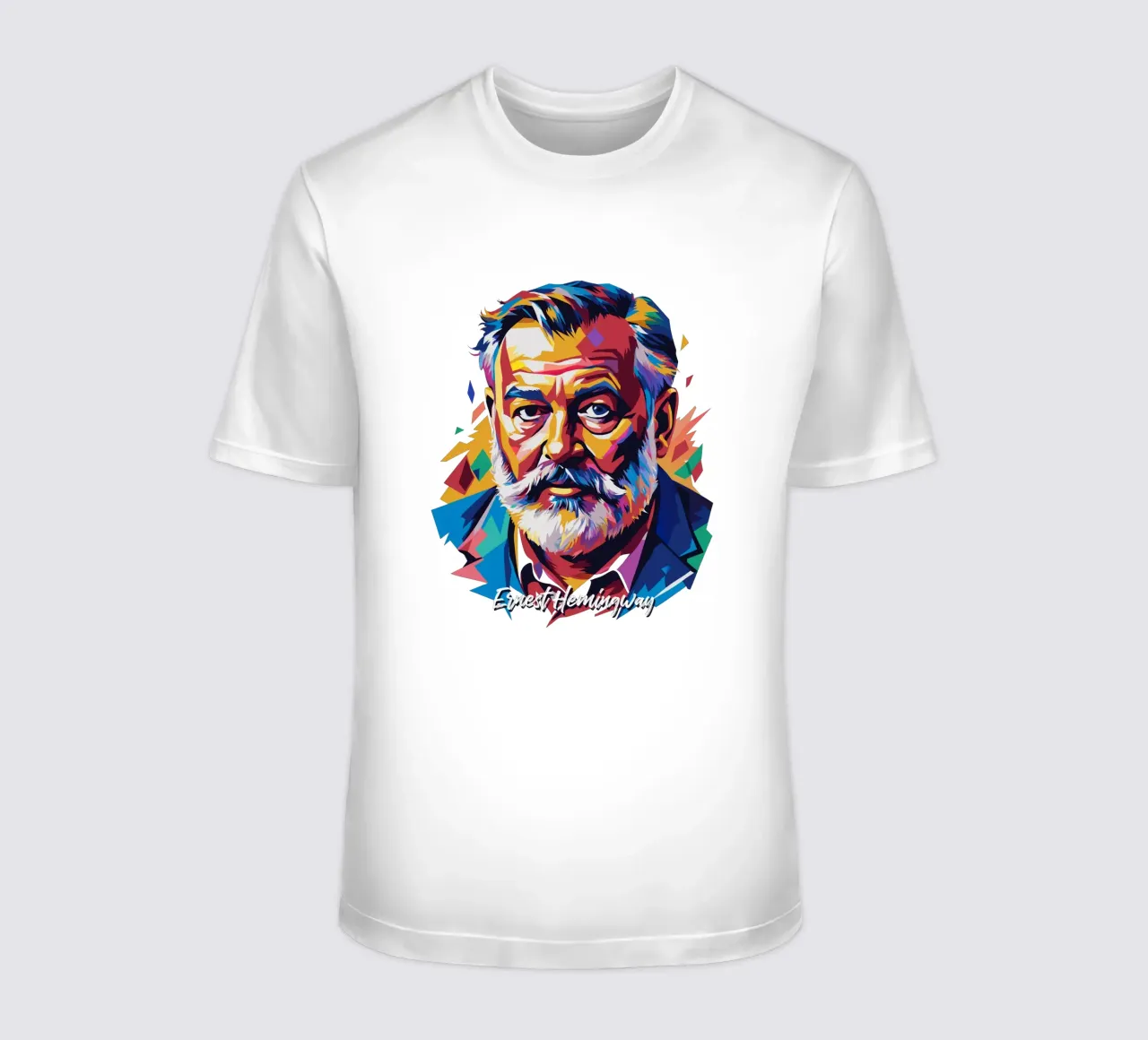 Ernest Hemingway in WPAP Pop Art T-Shirt von vectorartnesia