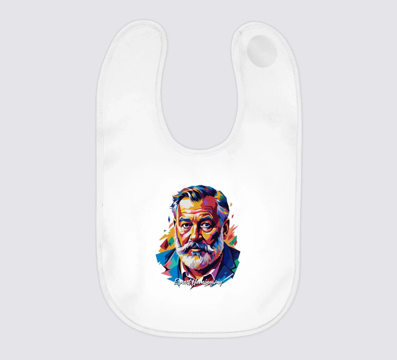 Ernest Hemingway in WPAP Pop Art bavaglino da vectorartnesia