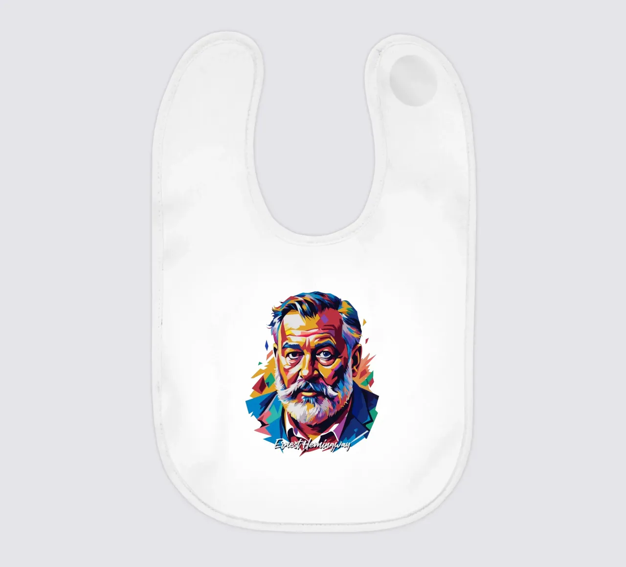 Ernest Hemingway in WPAP Pop Art Babylätzchen von vectorartnesia