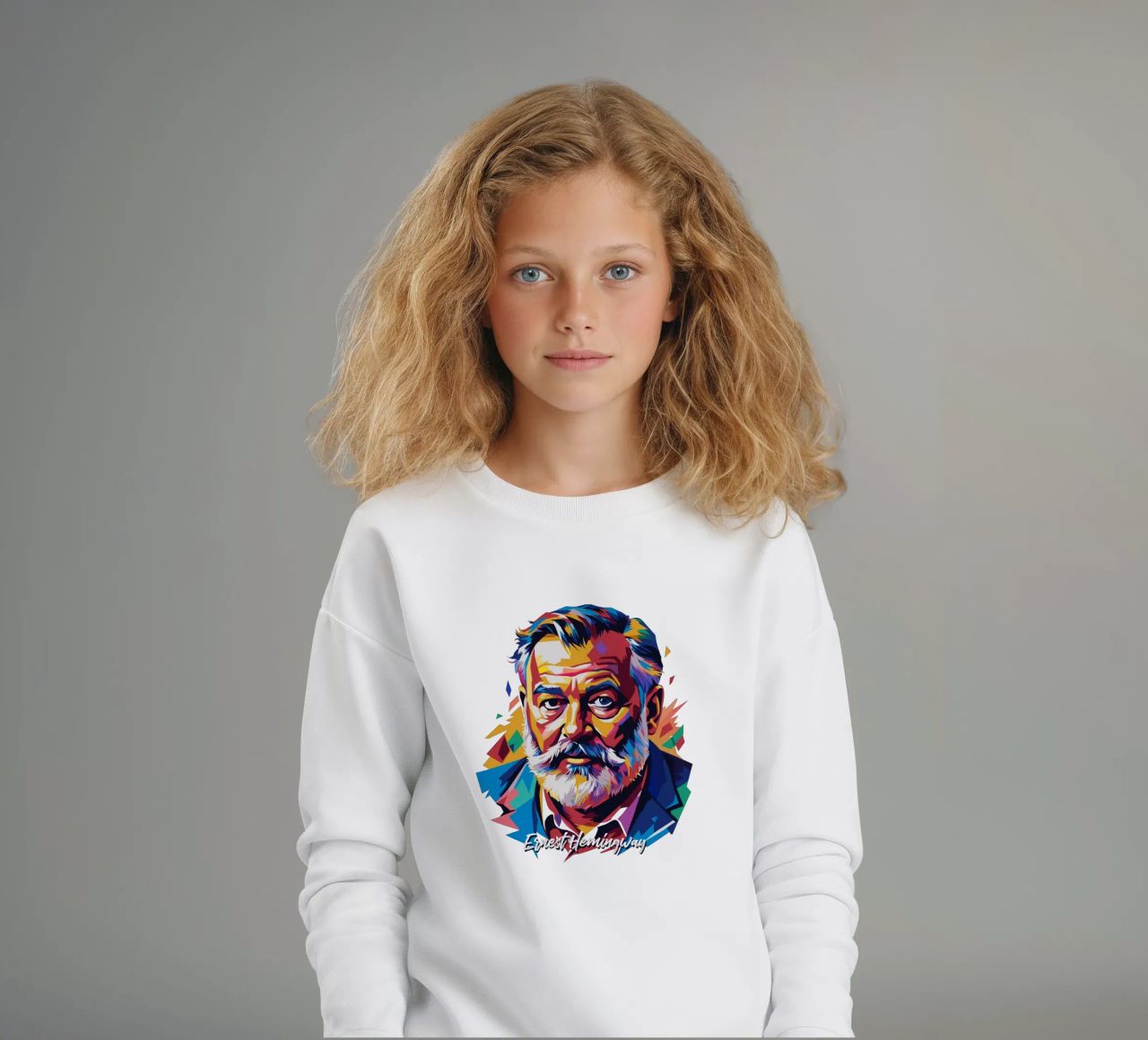 Ernest Hemingway in WPAP Pop Art felpa bambino da vectorartnesia
